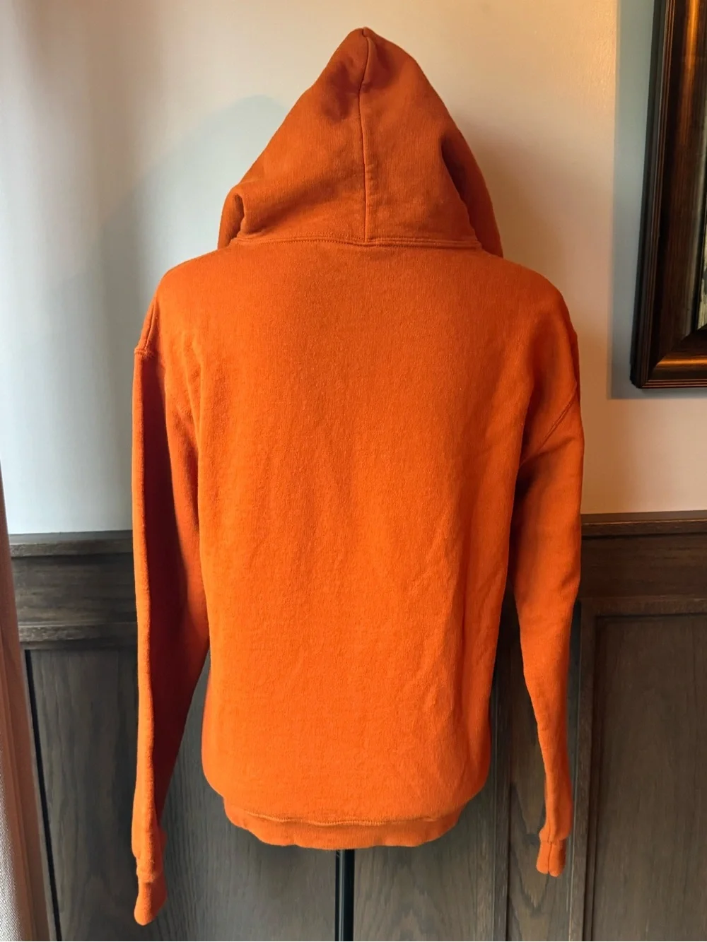 Jerzee Orange 'stepbrothers reference ' Graphic Hoodie with Yellow Print small - Picture 4 of 6